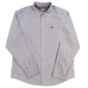 3/$20 Dockers Supreme Flex White & Purple Button-Up Shirt